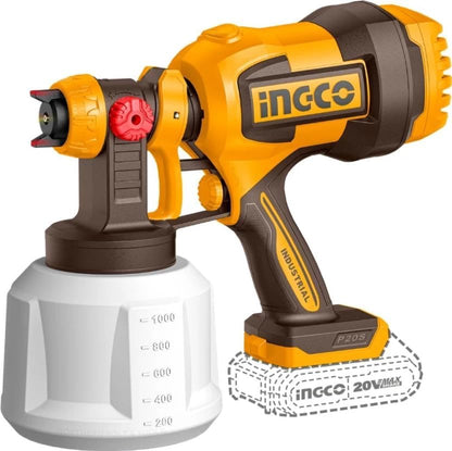 Ingco 20V Lithium-Ion Cordless Spray Gun (1 Litre Capacity) - Unit Only