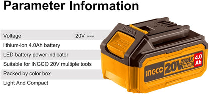 Ingco 20V 4.0AH Li-ion Battery Pack