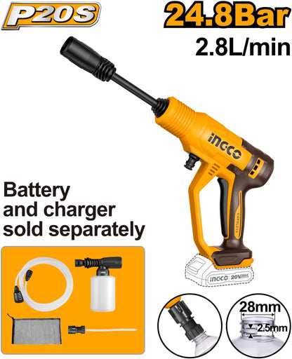Ingco Cordless Pressure Washer INGCO 20V - Unit Only