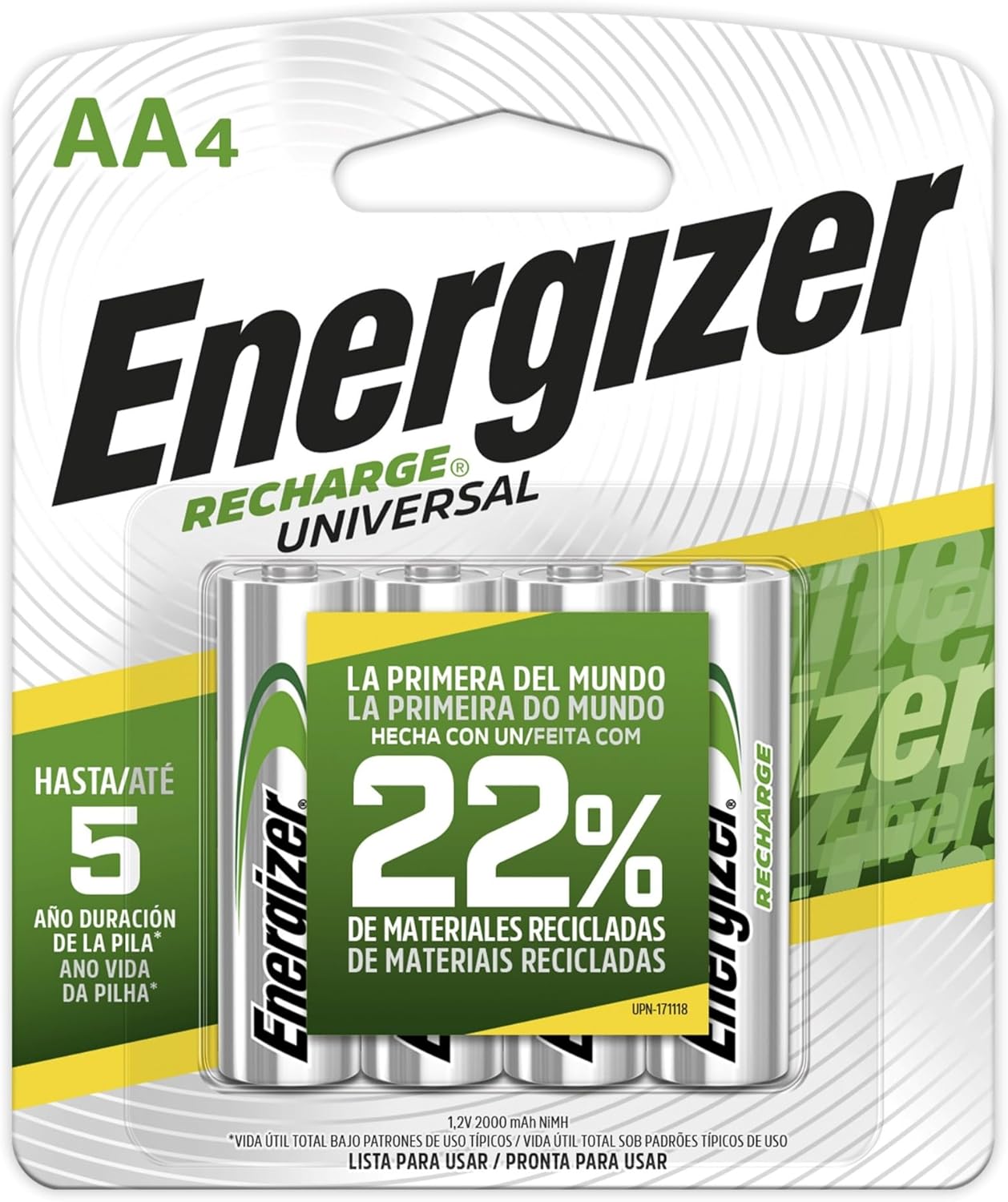 Energizer 2000mAh AA Rechargable Battery 4-Piece Set