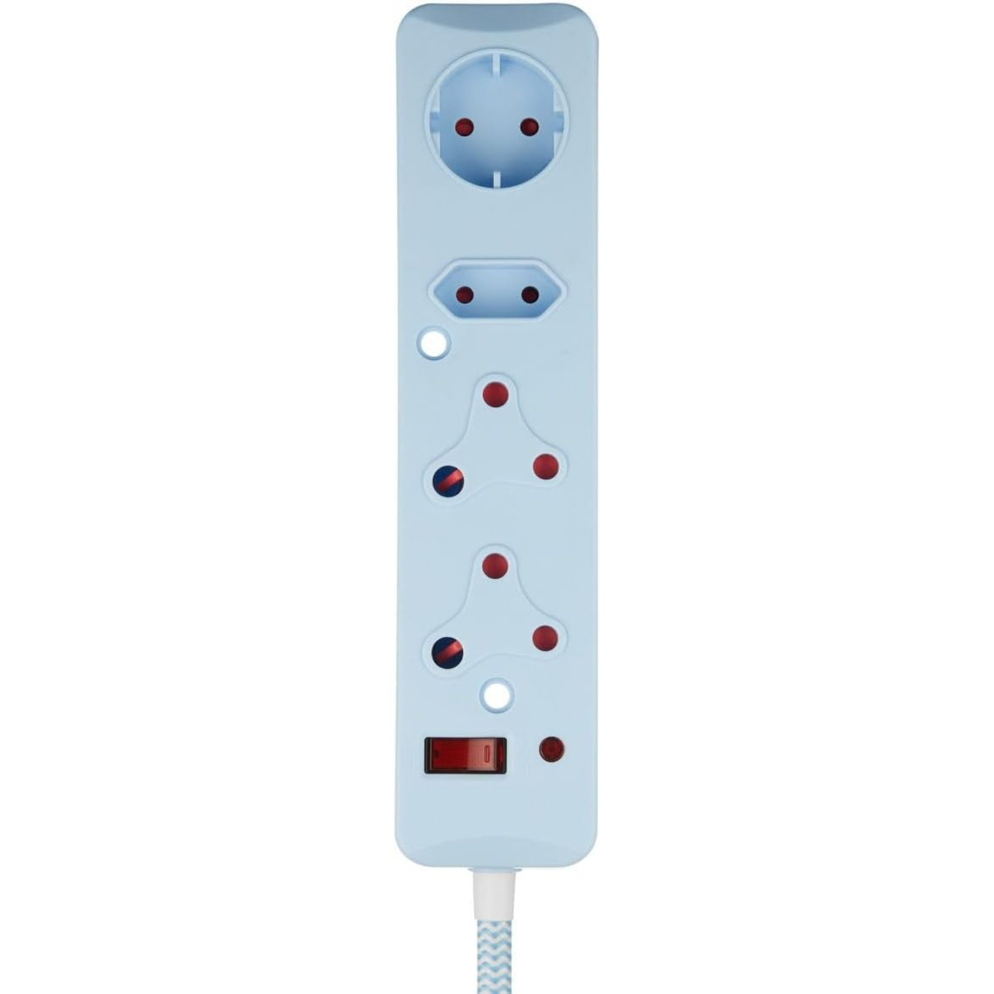 Switched 4-Way Multiplug with Surge Protection and Safety Shutters Blue - 0.5m