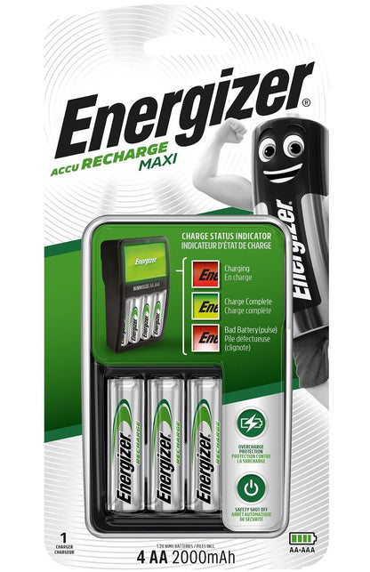 Energizer Maxi Charger with 4 x 2000Mah AA Batteries