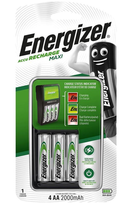 Energizer Maxi Charger with 4 x 2000Mah AA Batteries